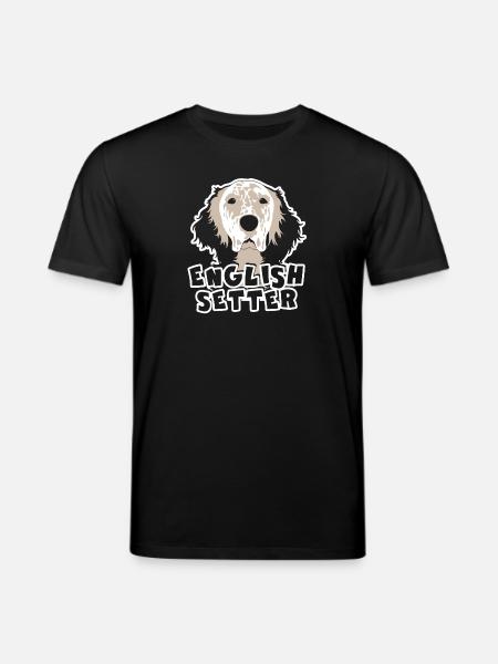 Cute English Setter Face - Stanley/Stella CREATOR Unisex Organic T-Shirt - black