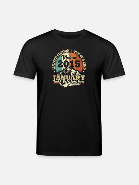 Anniversaire Janvier 2015 Cadeau d’anniversaire - T-shirt bio CREATOR Stanley/Stella Unisexe - noir