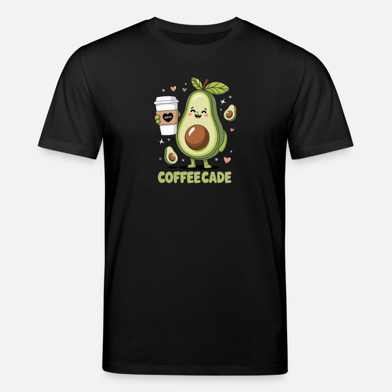 Cute Avocado Holding Coffee - Stanley/Stella Unisex Bio-T-Shirt CREATOR  - Schwarz