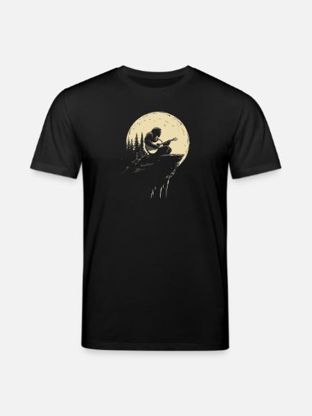 Guitarist i måneskin på klipper - Stanley/Stella CREATOR økologisk unisex-T-shirt - sort