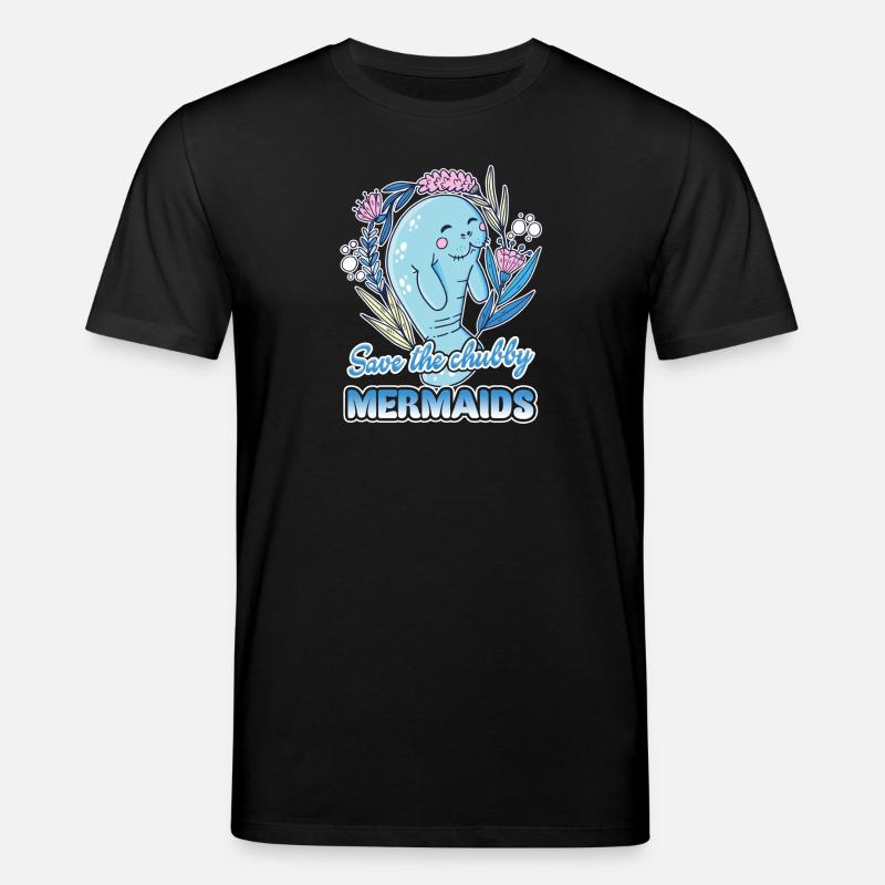 Manatee Save Chubby Mermaids - Stanley/Stella CREATOR Unisex Organic T-Shirt - black