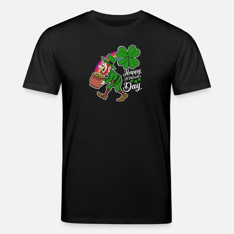 Bonne Saint-Patrick - Trèfle - Leprechaun - T-shirt bio CREATOR Stanley/Stella Unisexe - noir