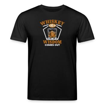 Whiskey Geht Rein Weisheit Kommt Raus - Stanley/Stella Unisex Bio-T-Shirt CREATOR  - Schwarz - Vorne - Alina (178cm) & Michal (187cm)