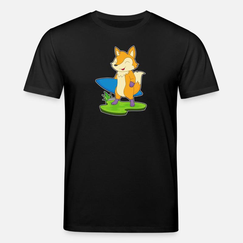 Fuchs Surfer Surfbrett - Stanley/Stella Unisex Bio-T-Shirt CREATOR  - Schwarz