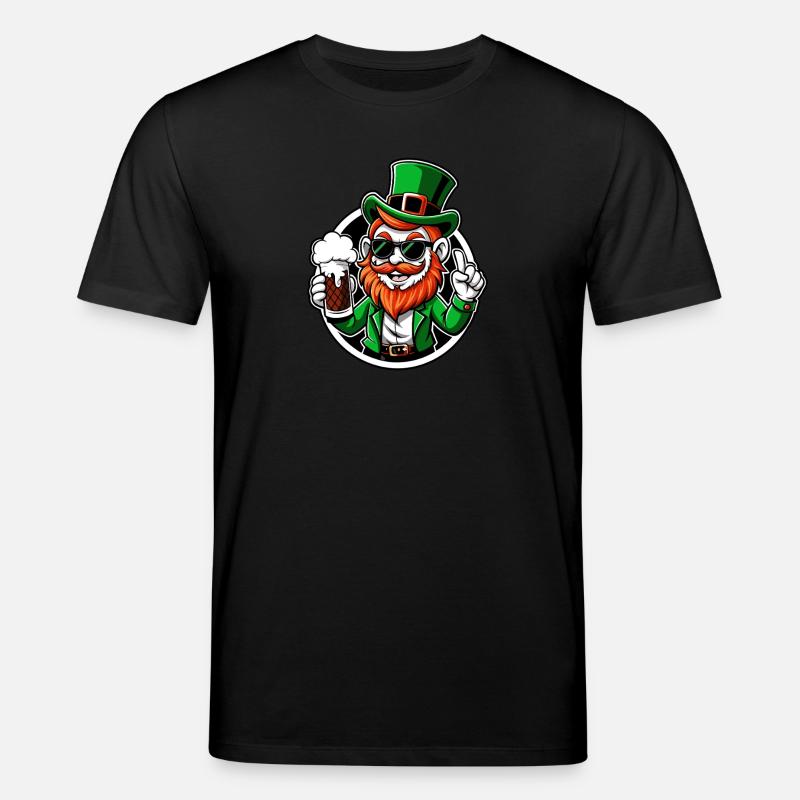 Leprechaun & Beer - Saint-Patrick - Irlande - T-shirt bio CREATOR Stanley/Stella Unisexe - noir