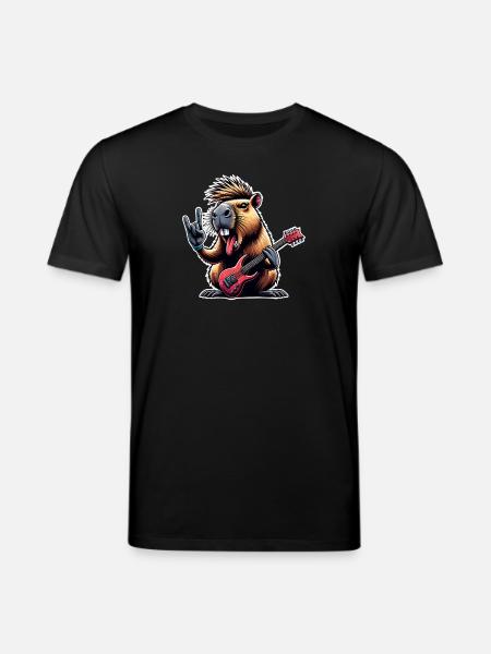 Capybara Rock and Roll Guitarist - Stanley/Stella CREATOR Unisex Organic T-Shirt - black