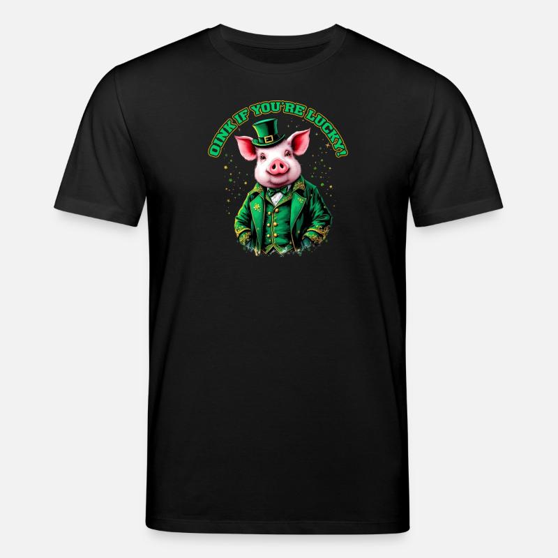 Oink, du hast Glück - Stanley/Stella Unisex Bio-T-Shirt CREATOR  - Schwarz