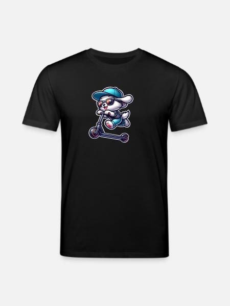 E-Scooter E-Scooter Scooter Dog - Stanley/Stella CREATOR Unisex Organic T-Shirt - black