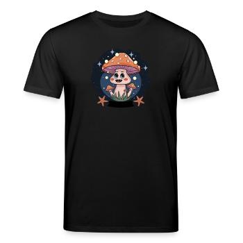 All Mushrooms Are Edible Some Only Once - Stanley/Stella Unisex Bio-T-Shirt CREATOR  - Schwarz - Vorne - Alina (178cm) & Michal (187cm)