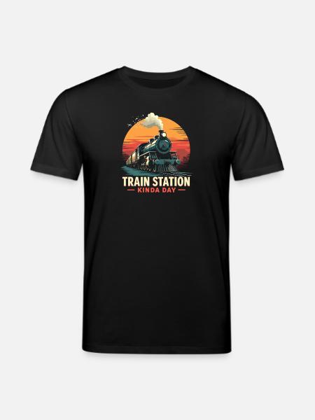 Train Ride -locomotive Adventure - Stanley/Stella CREATOR Unisex Organic T-Shirt - black