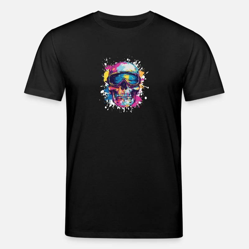 Ski Ski Goggles Skull - Stanley/Stella CREATOR Unisex Organic T-Shirt - black