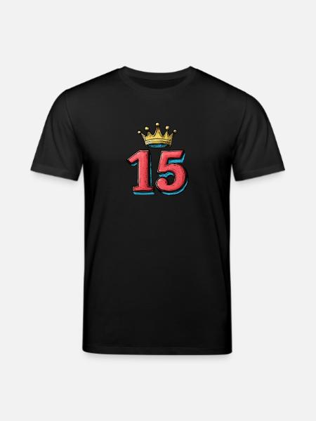 15 Zahl Krone - Stanley/Stella Unisex Bio-T-Shirt CREATOR - Schwarz