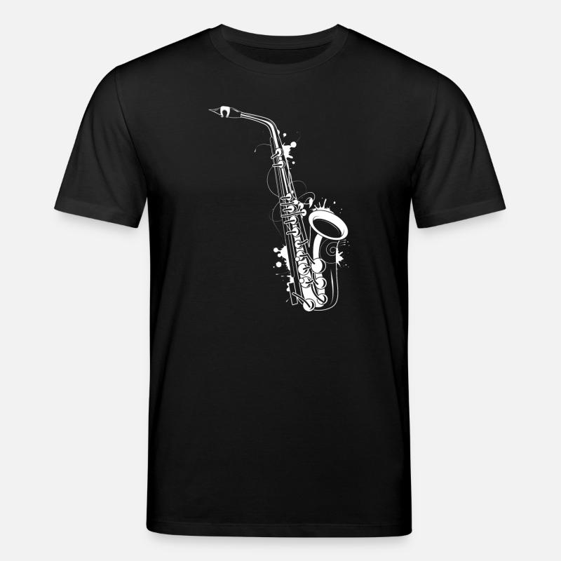 graffiti saxophone blanc - T-shirt bio CREATOR Stanley/Stella Unisexe - noir