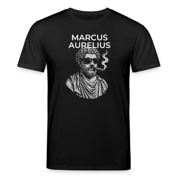 Marcus Aurelius Klassischer Philosoph Porträt - Stanley/Stella Unisex Bio-T-Shirt CREATOR  - Schwarz - Vorne - Alina (178cm) & Michal (187cm)