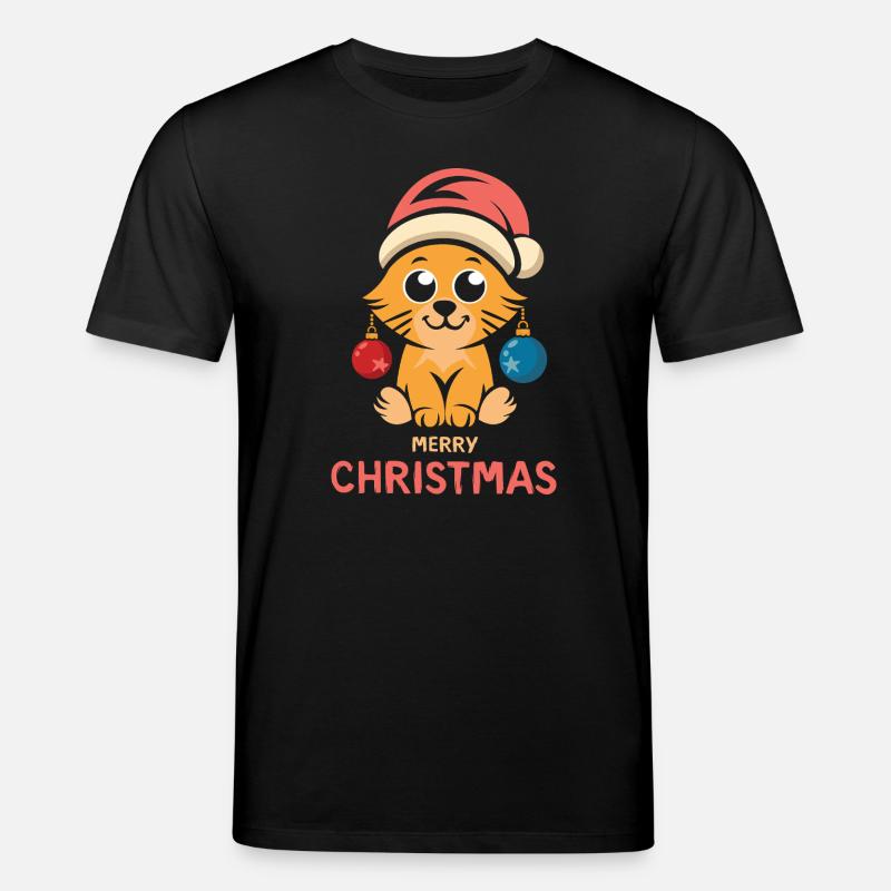 Chat de Noël Joyeux Noël - T-shirt bio CREATOR Stanley/Stella Unisexe - noir