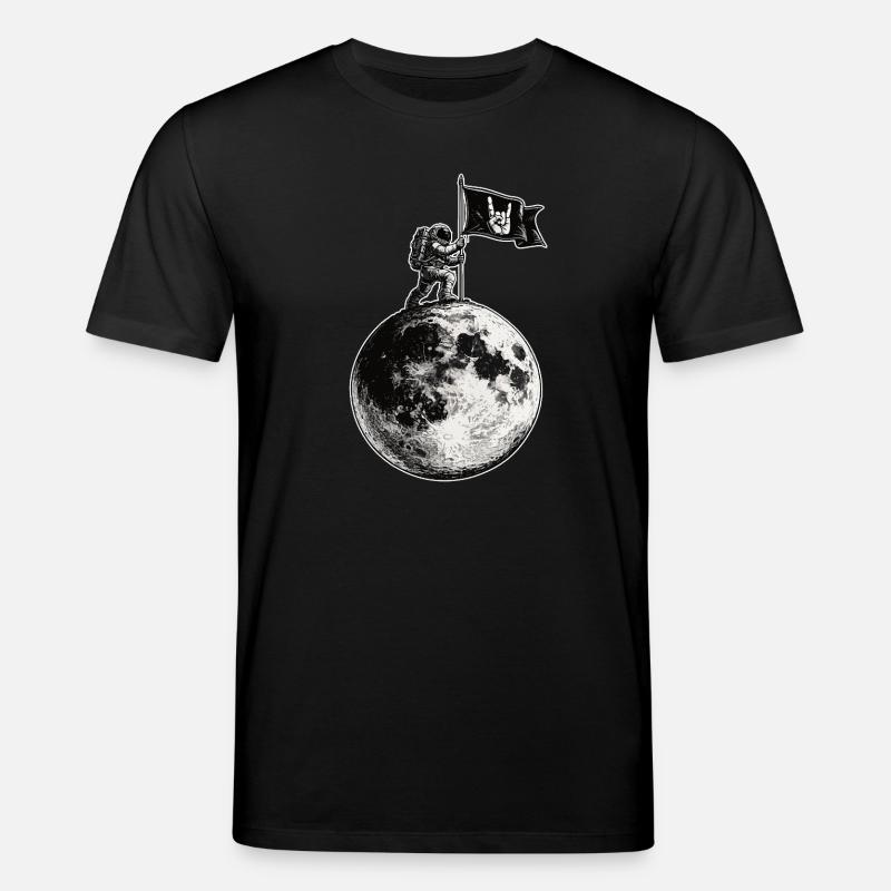 Mond mit Rockflagge - Stanley/Stella Unisex Bio-T-Shirt CREATOR  - Schwarz
