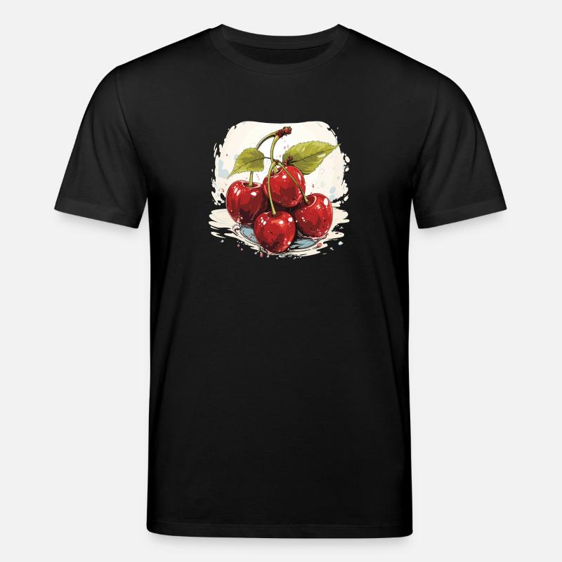 Kirsche - Illustration - Stanley/Stella Unisex Bio-T-Shirt CREATOR  - Schwarz