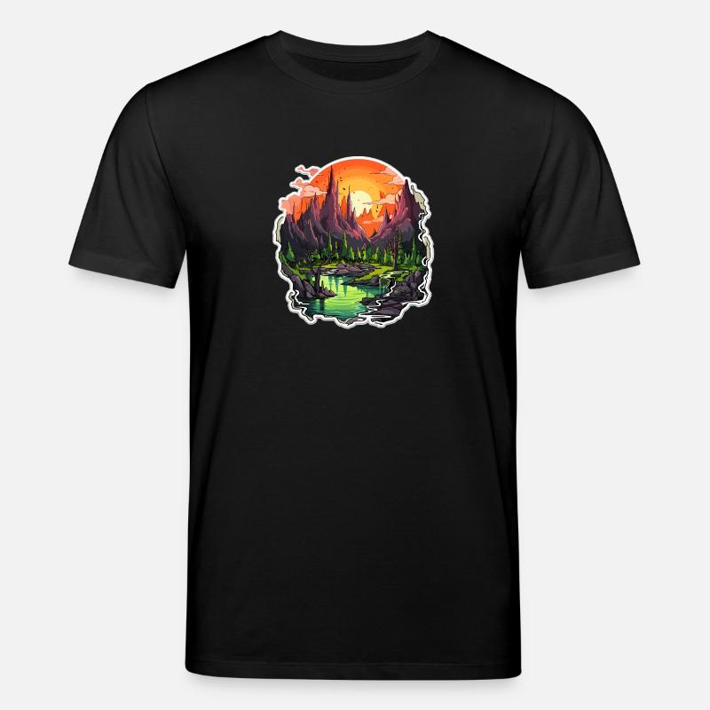 Paysage - Illustration - T-shirt bio CREATOR Stanley/Stella Unisexe - noir