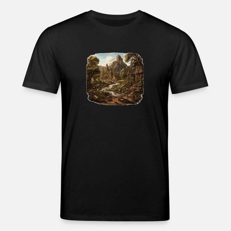 Paysage - Illustration - T-shirt bio CREATOR Stanley/Stella Unisexe - noir