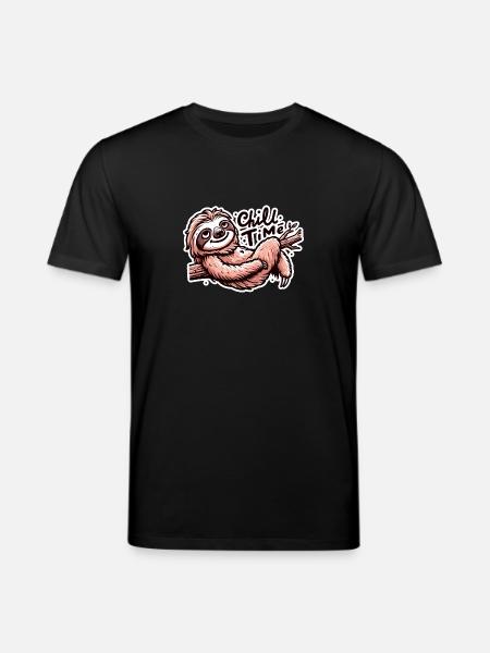 Chill Time - Sloth Illustration - Stanley/Stella CREATOR Unisex Organic T-Shirt - black