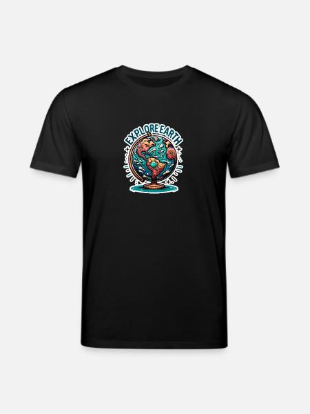 Explore Earth - Erde Illustration - Stanley/Stella CREATOR Unisex Organic T-Shirt - black