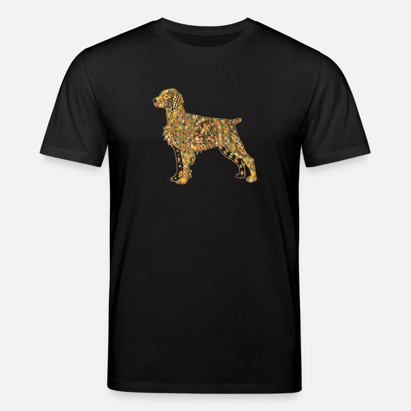Brittany Spaniel Geometric - Stanley/Stella CREATOR Unisex Organic T-Shirt - black