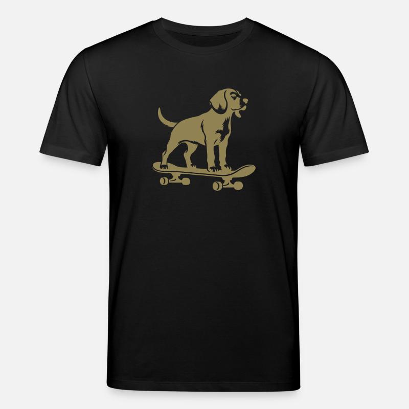 Chien Beagle Skateboard Skateboarder Silhouette - T-shirt bio CREATOR Stanley/Stella Unisexe - noir