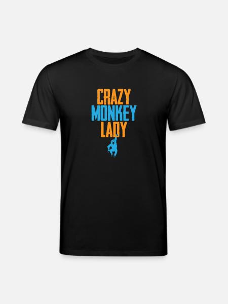 Crazy Monkey Lady - Stanley/Stella CREATOR Unisex Organic T-Shirt - black