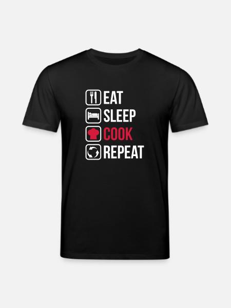 Eat Sleep Cook Repeat - Stanley/Stella CREATOR Unisex Organic T-Shirt - black