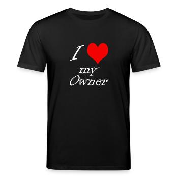 I love my Owner BDSM Submissive Sklavin Sklave - Stanley/Stella Unisex Bio-T-Shirt CREATOR  - Schwarz - Vorne - Alina (178cm) & Michal (187cm)