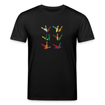 bowling - Stanley/Stella CREATOR Unisex Organic T-Shirt - black - Front - Alina (178cm) & Michal (187cm)