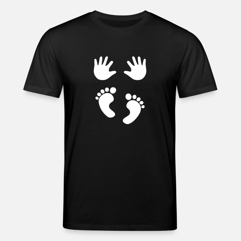 Grossesse/pieds de bébé/mains - T-shirt bio CREATOR Stanley/Stella Unisexe - noir