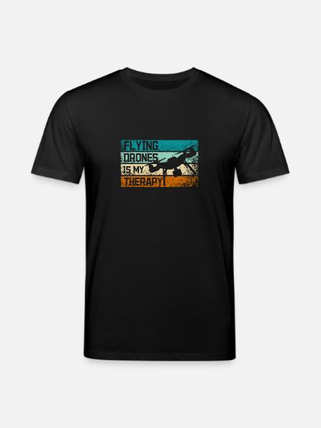 Flying drones is my therapy - Stanley/Stella CREATOR Unisex Organic T-Shirt - black