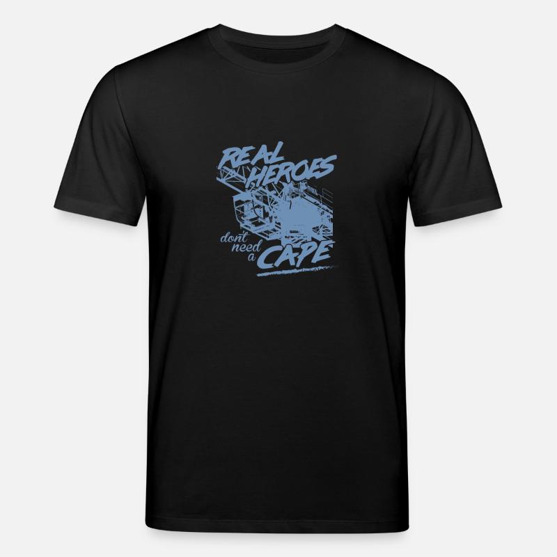 Kranführer Sprüche Kran echte Helden - Stanley/Stella Unisex Bio-T-Shirt CREATOR  - Schwarz