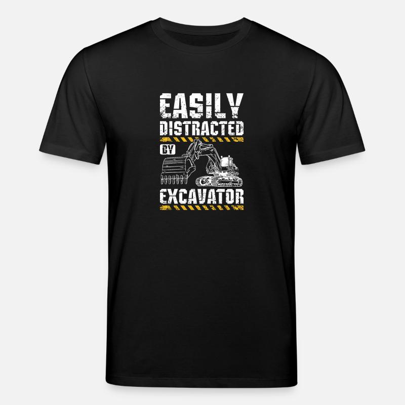 Facilement distrait par une excavatrice - T-shirt bio CREATOR Stanley/Stella Unisexe - noir