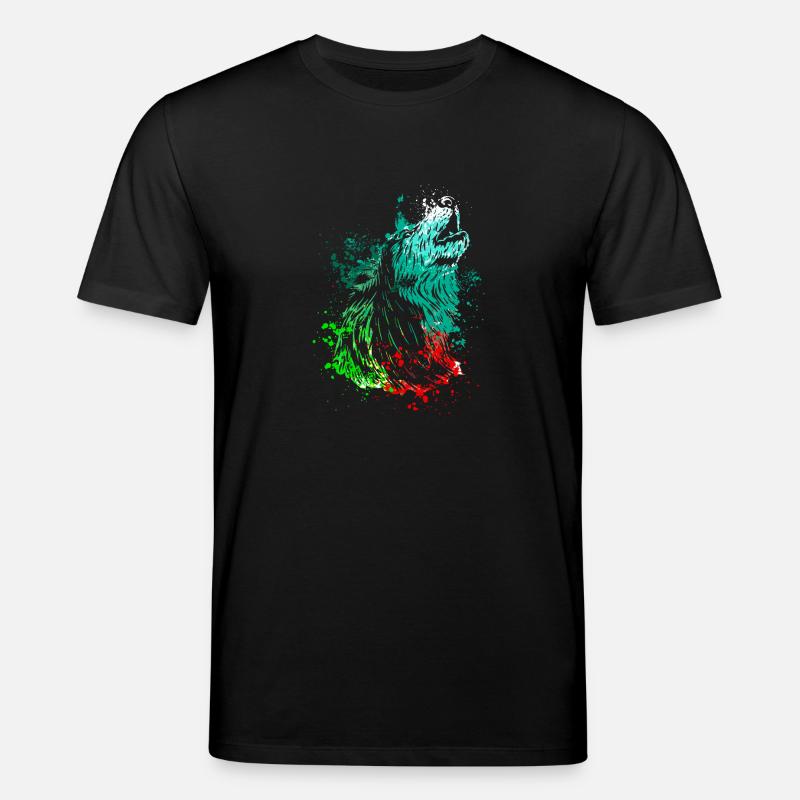 Splash Art Heulender Wolf - Stanley/Stella Unisex Bio-T-Shirt CREATOR  - Schwarz