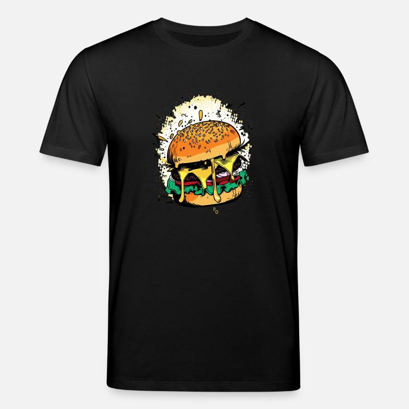 Cheeseburger Comic Burger - Stanley/Stella Unisex Bio-T-Shirt CREATOR  - Schwarz