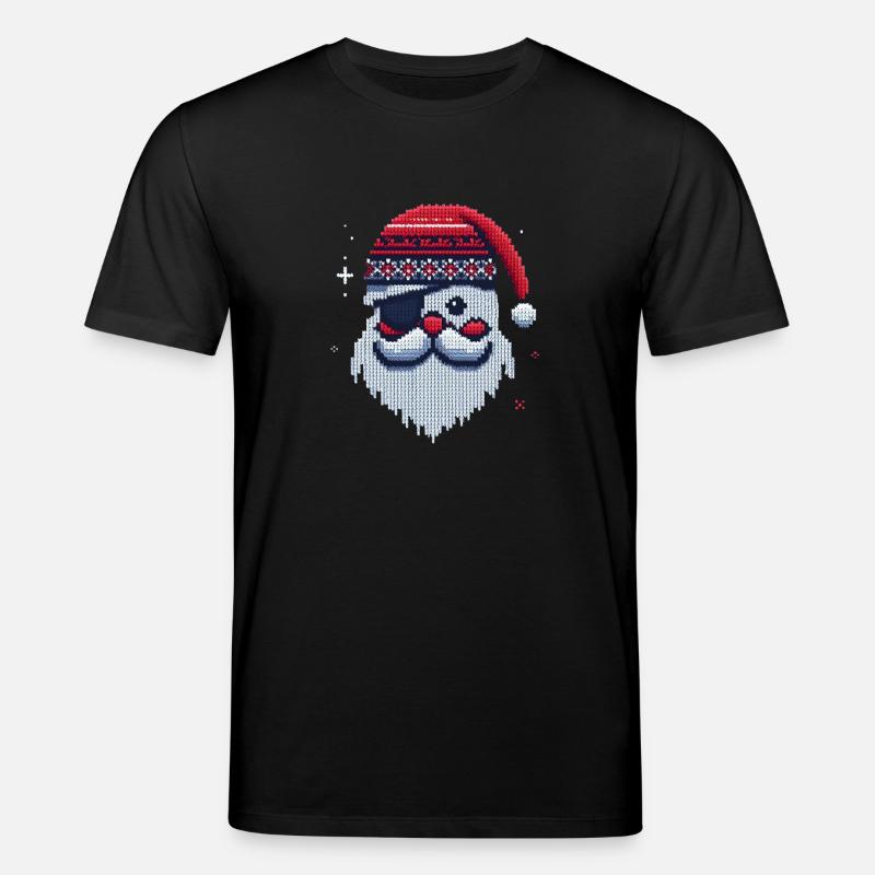 Weihnachtsmann Kawaii Strickmuster - Stanley/Stella Unisex Bio-T-Shirt CREATOR  - Schwarz