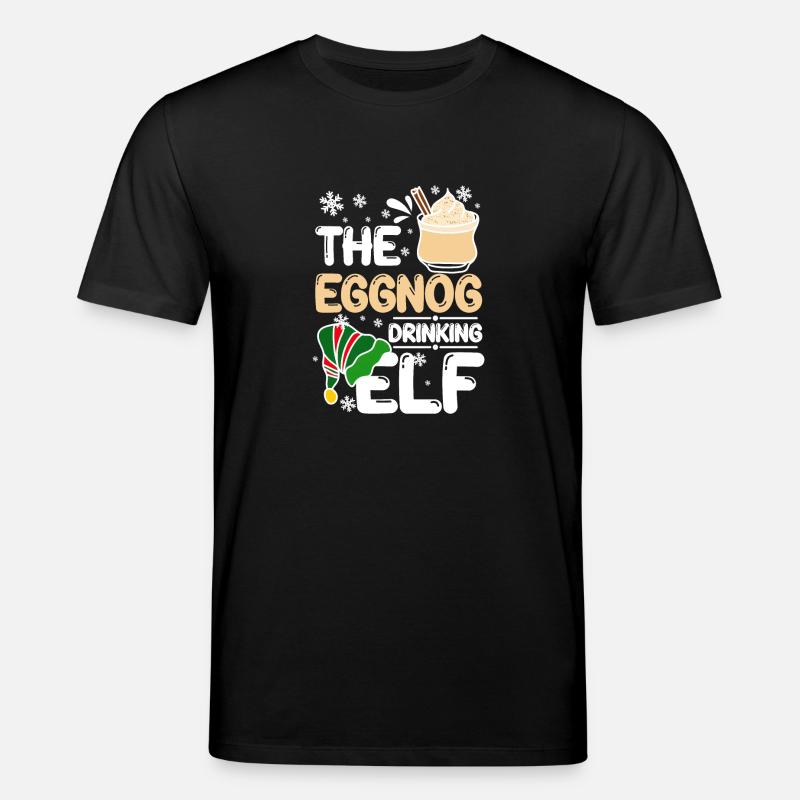 The eggnog drinking elf - Stanley/Stella Unisex Bio-T-Shirt CREATOR - Schwarz