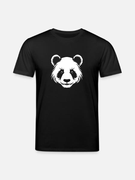 Panda Silhouette Head Portrait - Stanley/Stella CREATOR Unisex Organic T-Shirt - black