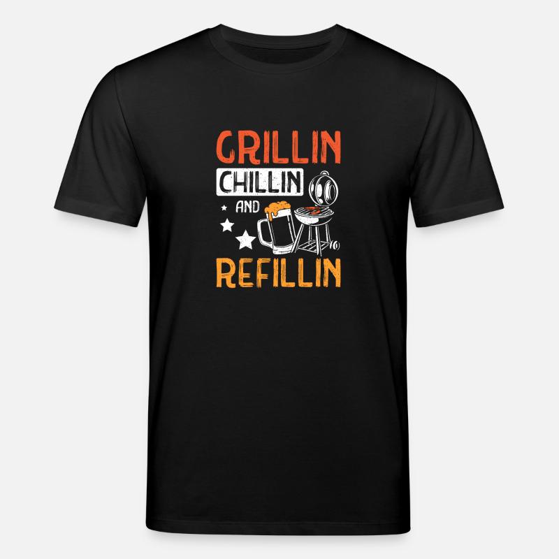 Grillin chillin and refillin Tailgate - Stanley/Stella Unisex Bio-T-Shirt CREATOR  - Schwarz