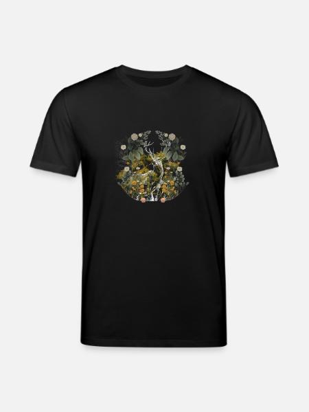 Forest Animals Deer Moose Sweden Wild Forest Nature - Stanley/Stella CREATOR Unisex Organic T-Shirt - black