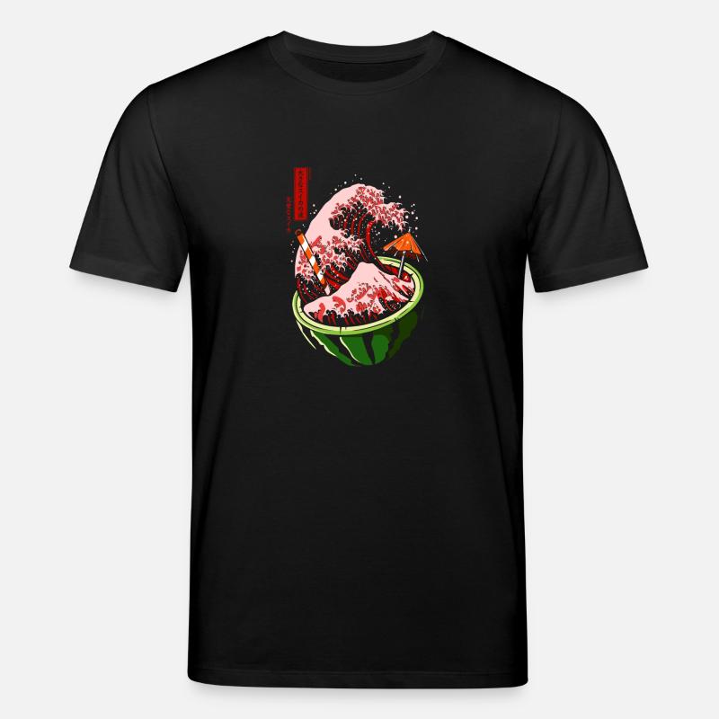 Kanagawa japon Pastèque - T-shirt bio CREATOR Stanley/Stella Unisexe - noir