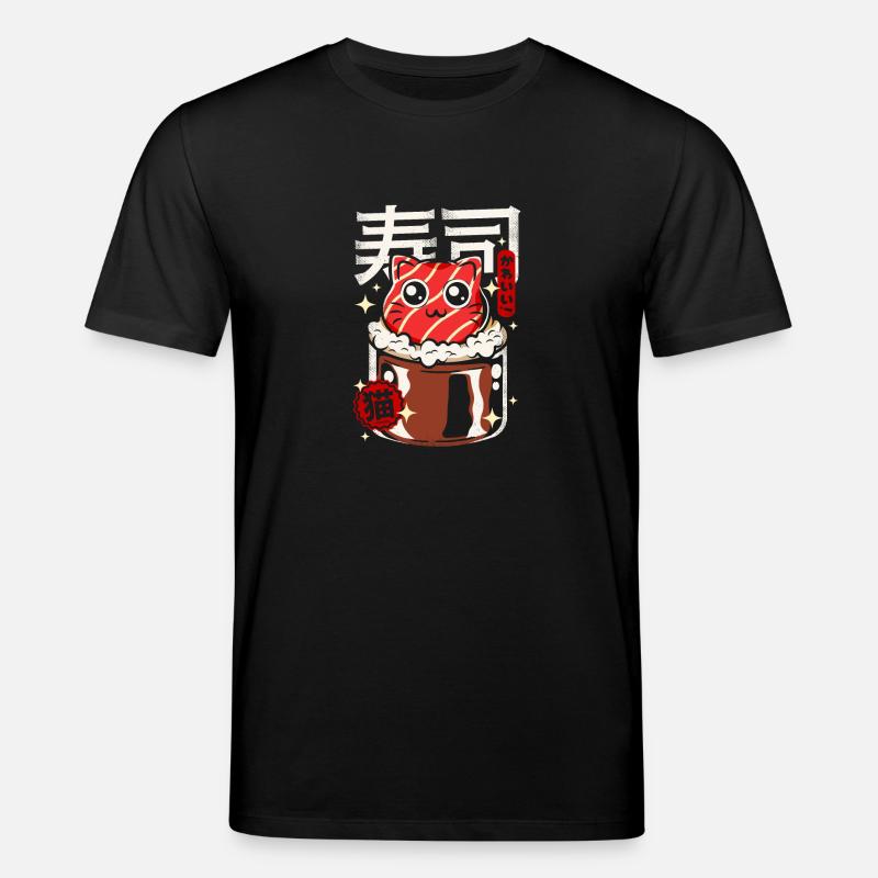 Japon - chat sushi mignon - T-shirt bio CREATOR Stanley/Stella Unisexe - noir