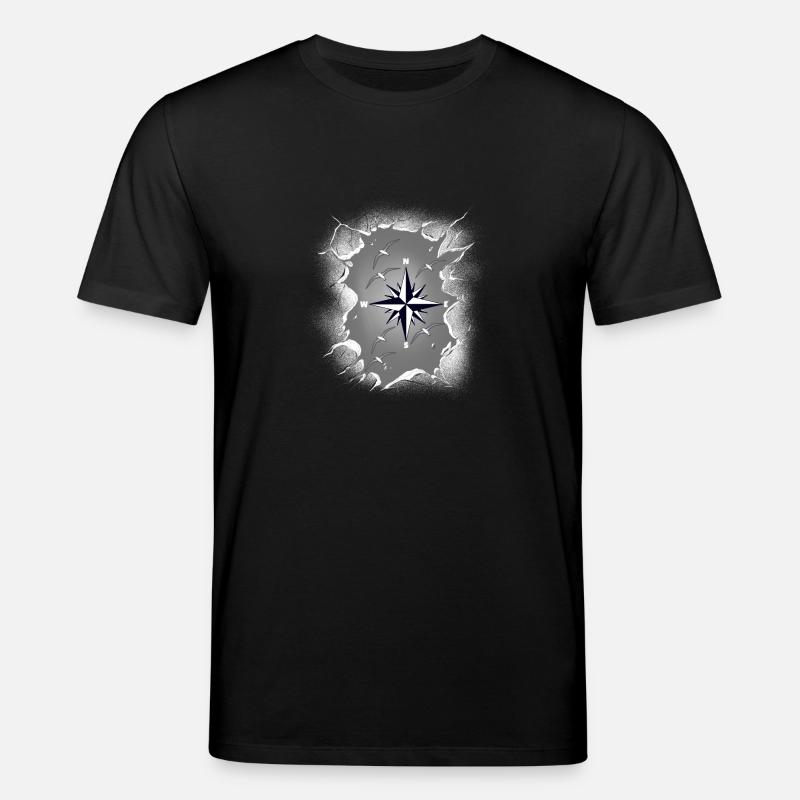Möwen Möwe Kompass maritim - Stanley/Stella Unisex Bio-T-Shirt CREATOR  - Schwarz