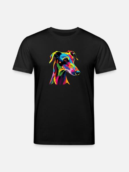 Perros Galgos Colores Coloridos Pop Art Perro Galgo Galgo - Camiseta ecológica unisex CREATOR de Stanley/Stella - negro