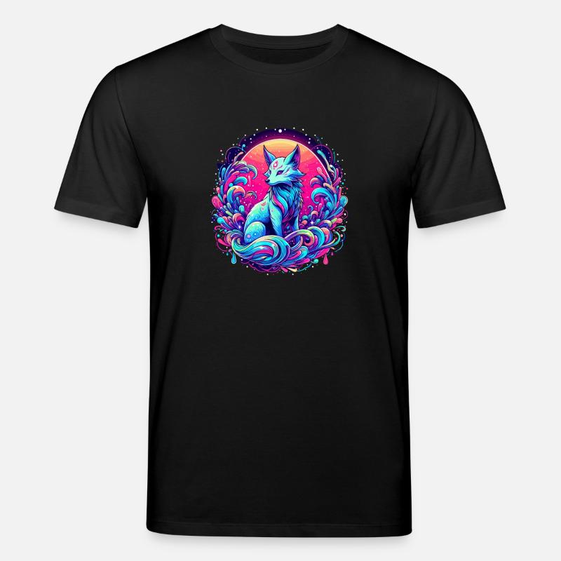 Fuchs Kunst Psychedelisch - Stanley/Stella Unisex Bio-T-Shirt CREATOR  - Schwarz