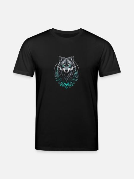 Forest Arctic Wolf - Stanley/Stella CREATOR Unisex Organic T-Shirt - black