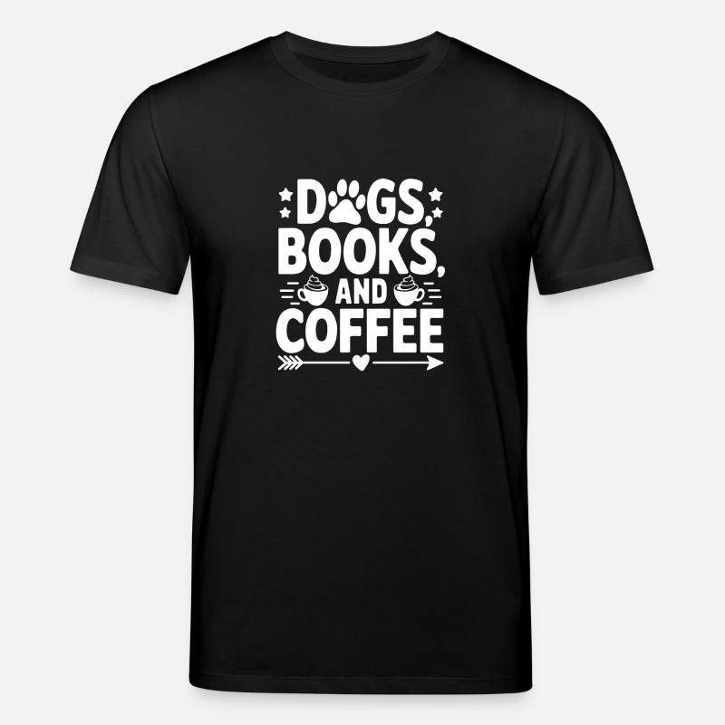 Hund, Buch und Kaffee - Stanley/Stella Unisex Bio-T-Shirt CREATOR  - Schwarz