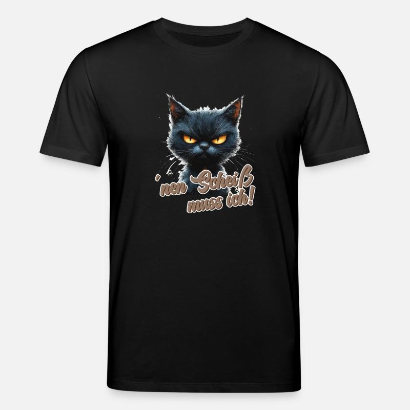 Drôle de chat avec dicton - T-shirt bio CREATOR Stanley/Stella Unisexe - noir